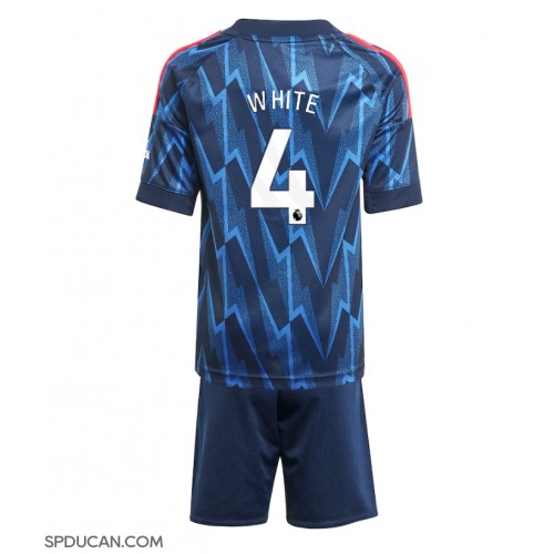 Dječji Nogometni Dres Arsenal Ben White #4 Gostujuci 2025-26 Kratak Rukav (+ Kratke hlače)
